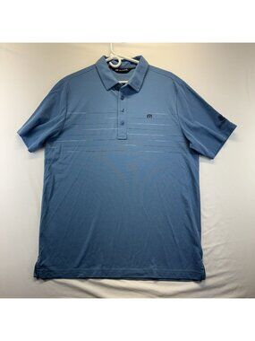 Travis Mathew Men's Golf Polo Sz L Light Blue Short Sleeve